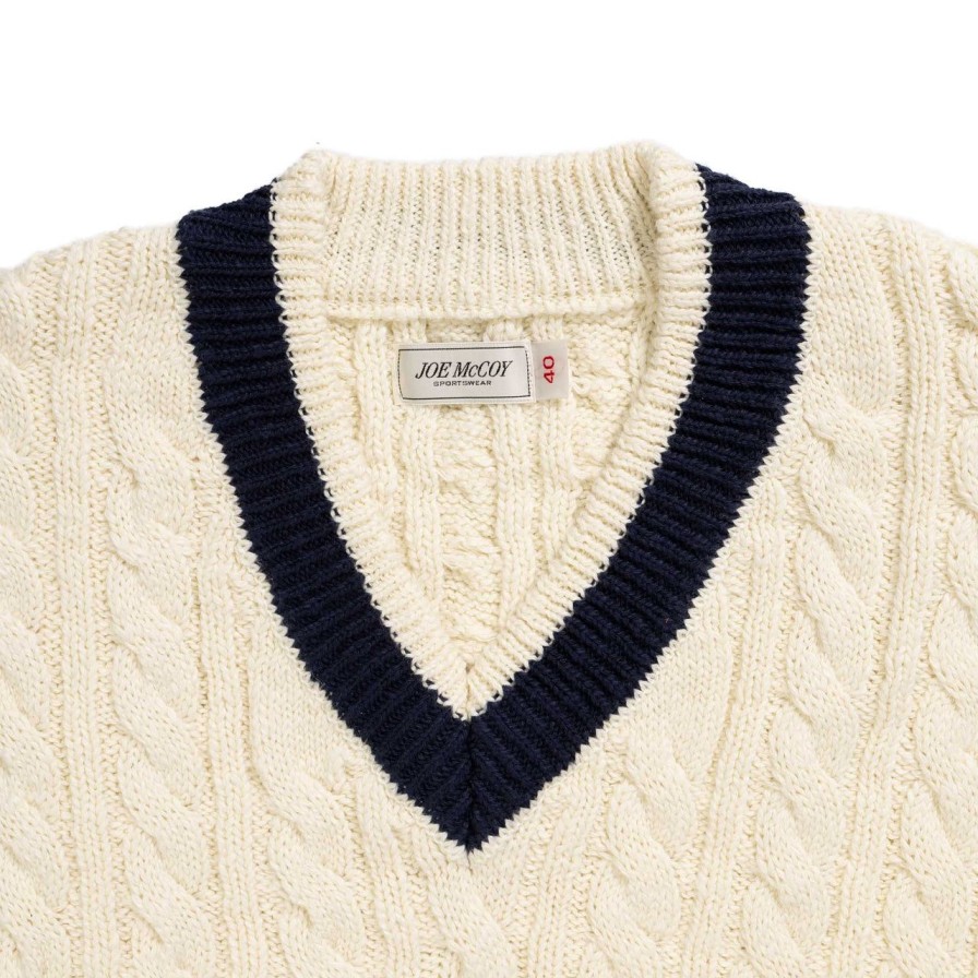 Clothing The Real McCoy's Knitwear | The Real Mccoy'S Tilden Knit Sweater Milk