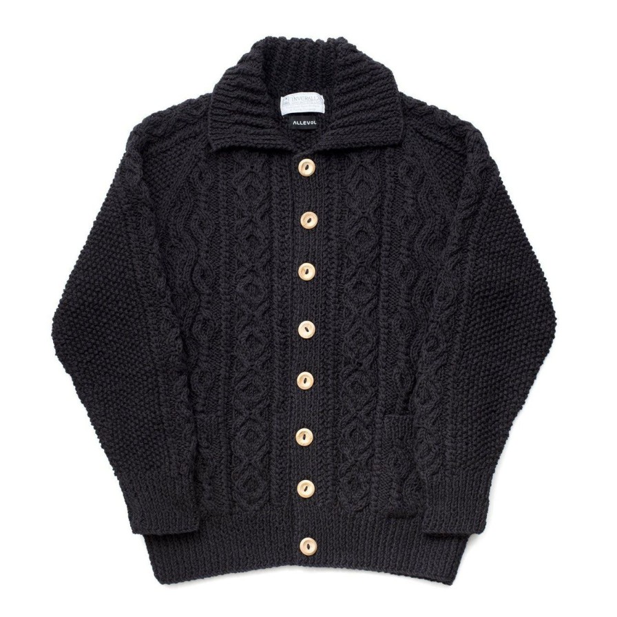 Clothing Allevol X Inverallan Knitwear | Allevol X Inverallan Cable Knit Cardigan 3A Black