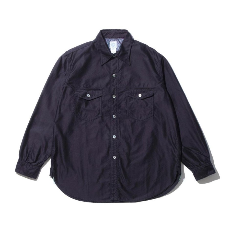 Clothing Post Overalls Shirts | Post Overalls The Navy Cut 2 Shirt Light Moleskin Navy