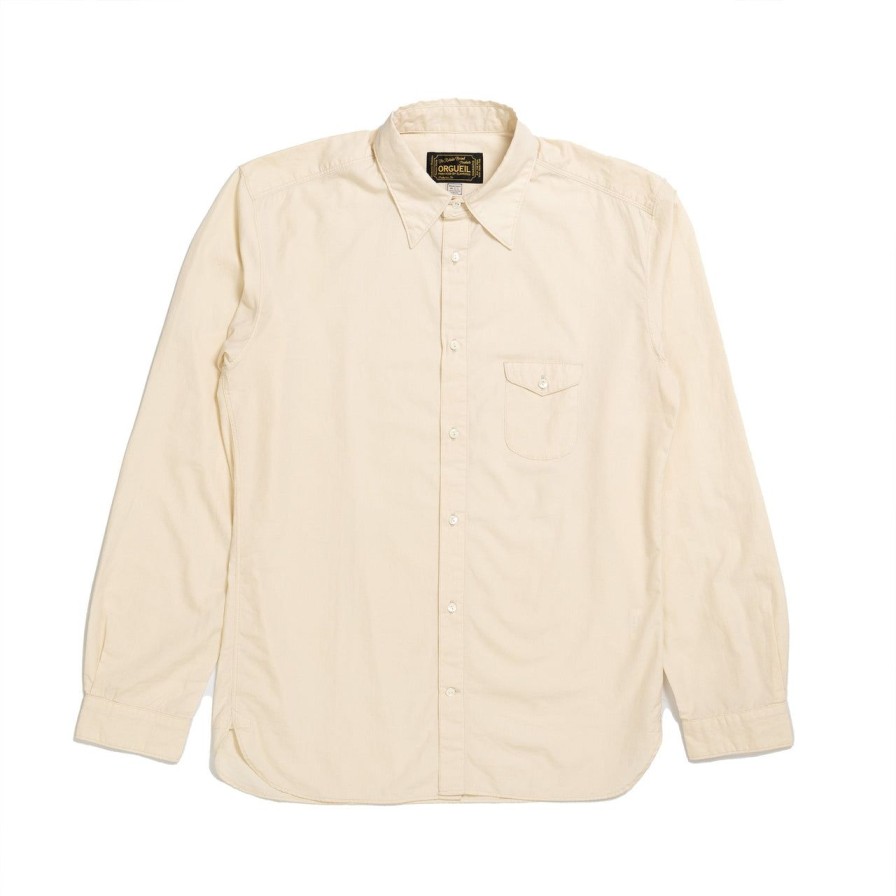 Clothing Orgueil Shirts | Orgueil Or-5001A Classic Broad Shirt Ivory