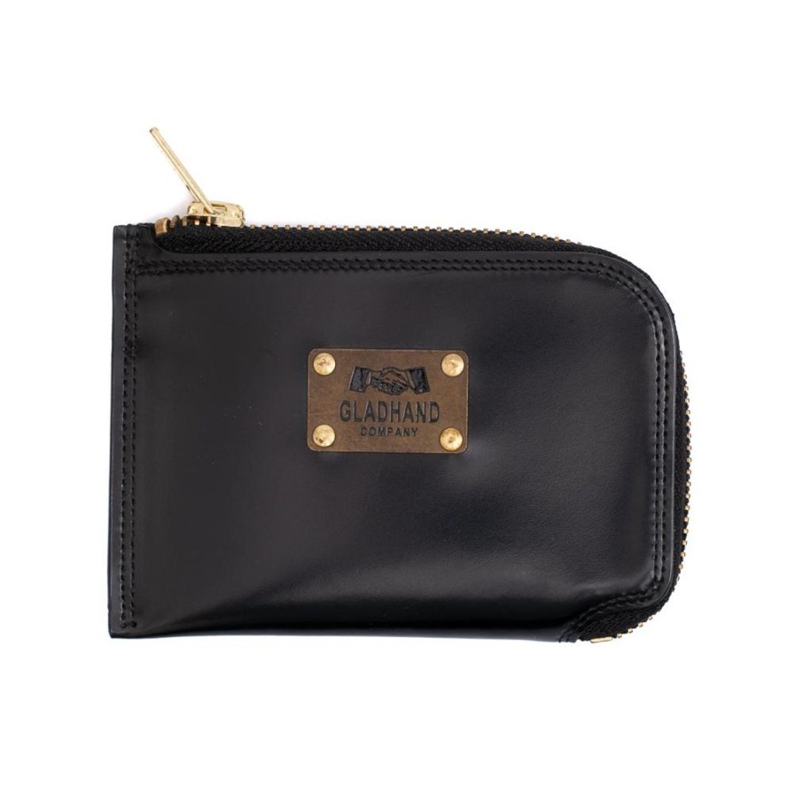 Accessories Gladhand Porter Yoshida & Co | Glad Hand X Porter Yoshida Family Crest Leather Zip Card Case Black