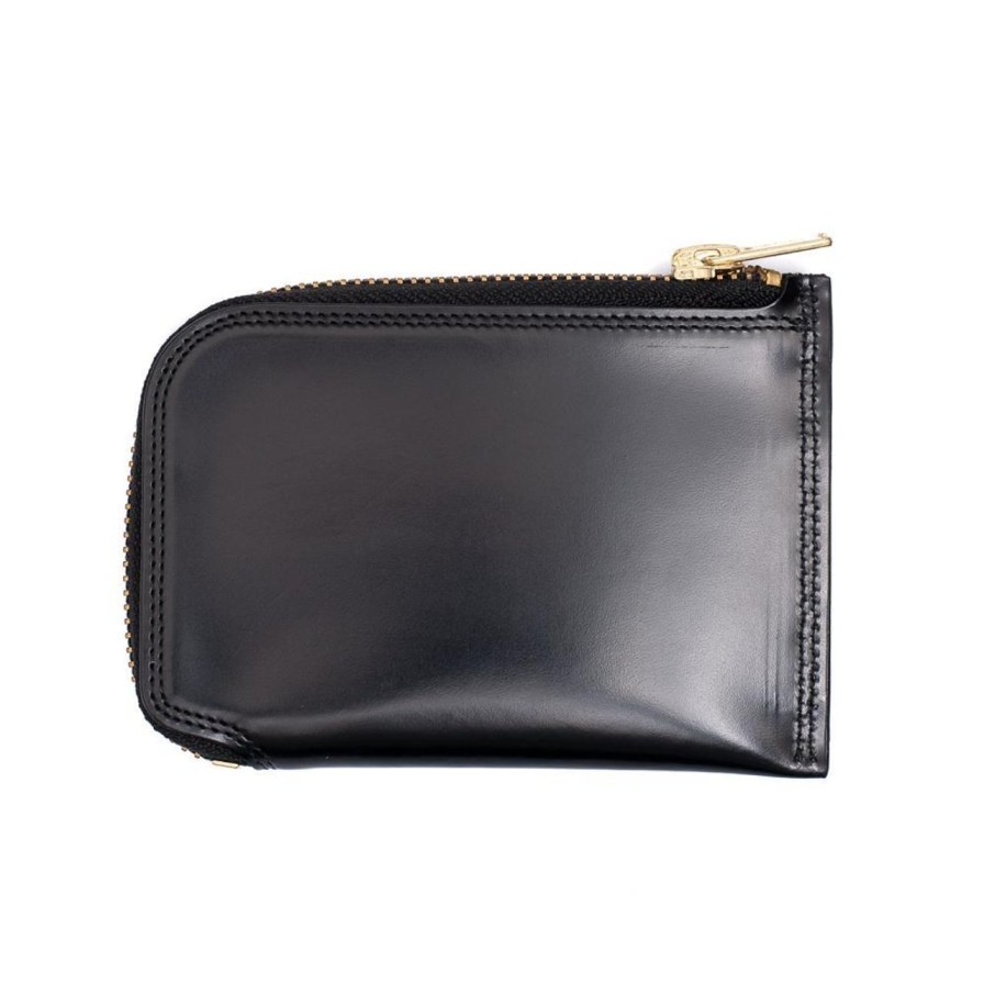 Accessories Gladhand Porter Yoshida & Co | Glad Hand X Porter Yoshida Family Crest Leather Zip Card Case Black