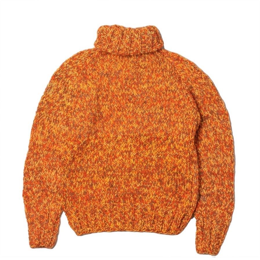 Clothing Chamula Knitwear | Chamula Mix Heather Turtleneck Pullover Dark Orange Mix