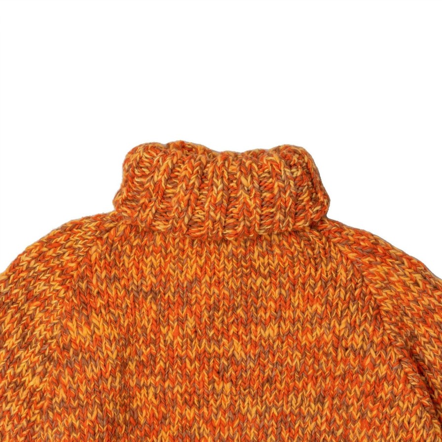 Clothing Chamula Knitwear | Chamula Mix Heather Turtleneck Pullover Dark Orange Mix