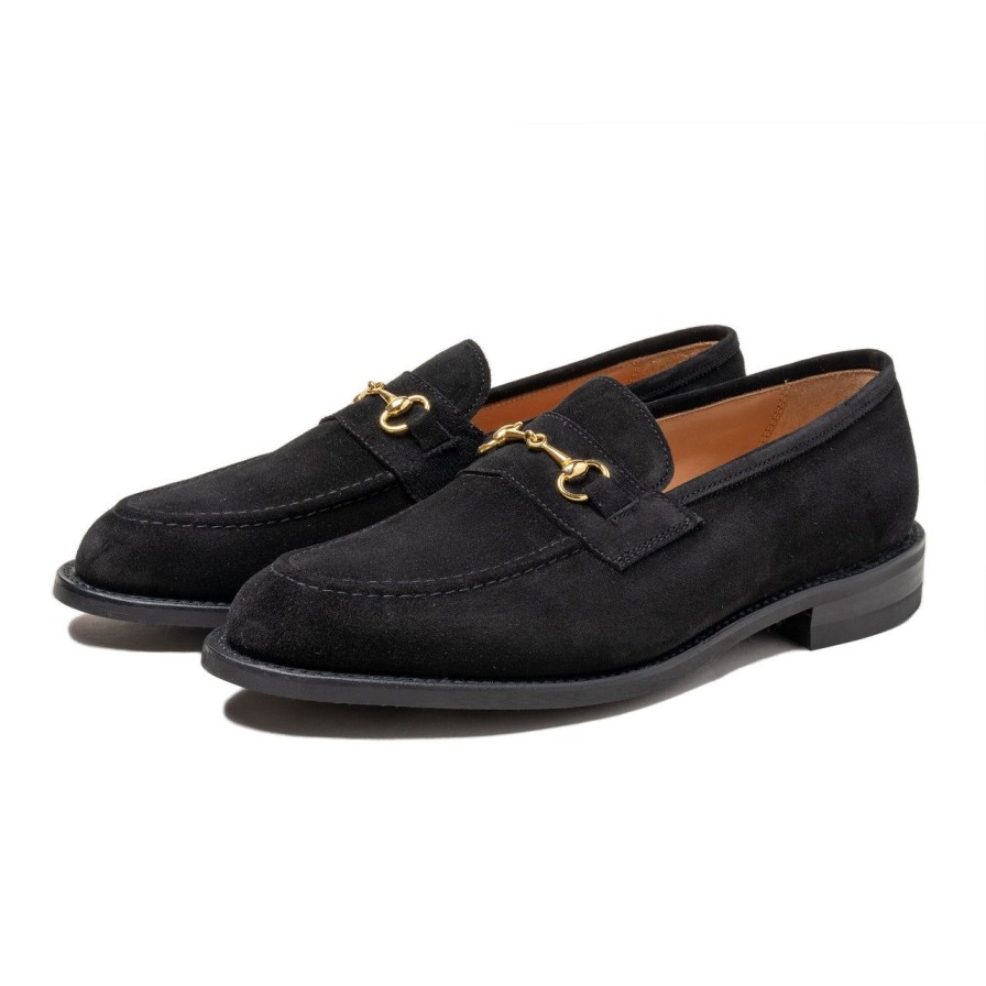 Clothing Tricker's Tricker'S | Trickers X Clutch Cafe Leon Horsebit Loafer Black Repello Suede