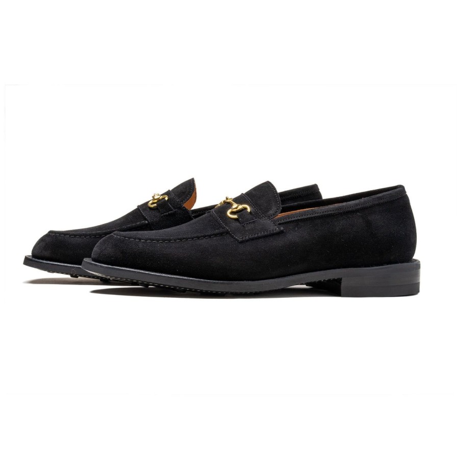 Clothing Tricker's Tricker'S | Trickers X Clutch Cafe Leon Horsebit Loafer Black Repello Suede