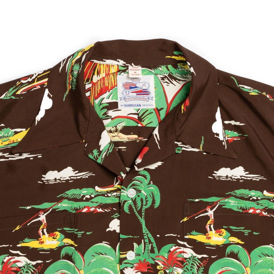 Clothing Duke Kahanamoku Shirts | Duke Kahanamoku Special Edition 'Hawaiian Village' Hawaiian Shirt Brown