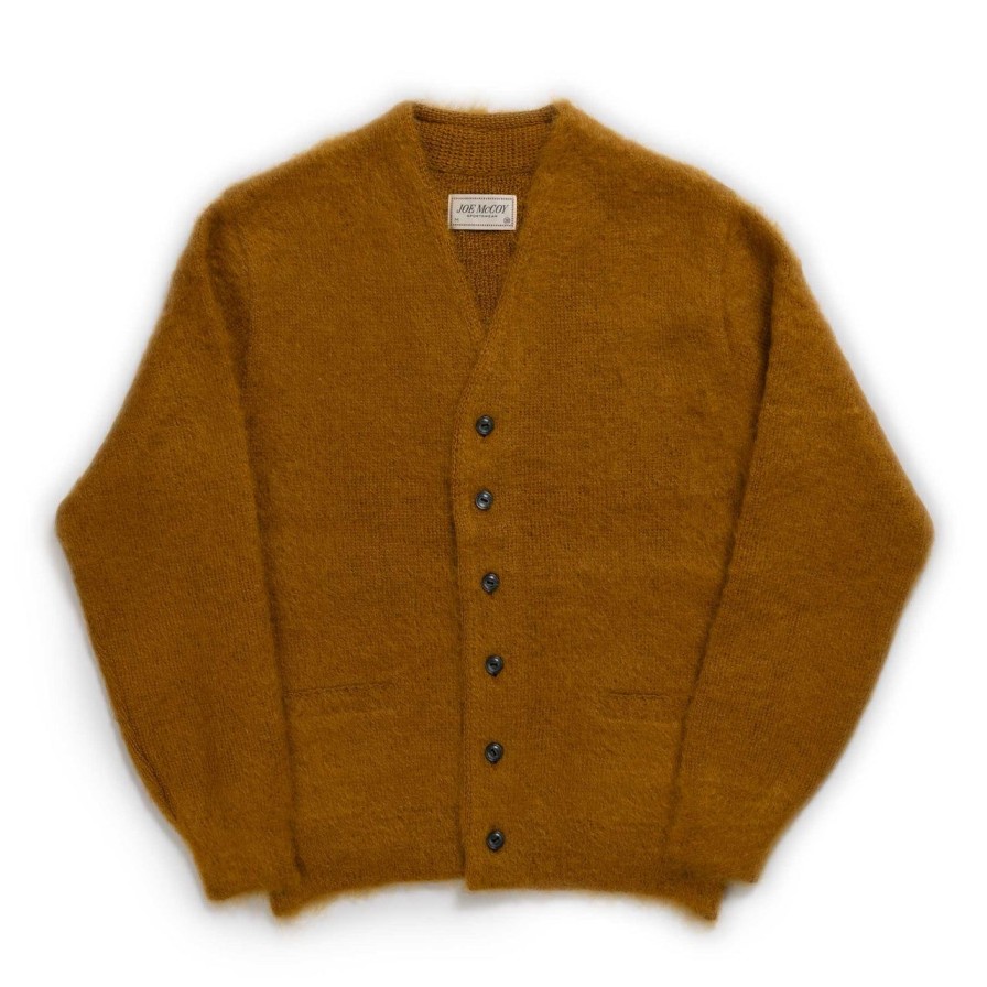 Clothing The Real McCoy's Knitwear | The Real Mccoy'S Joe Mccoy Mohair Cardigan Mustard