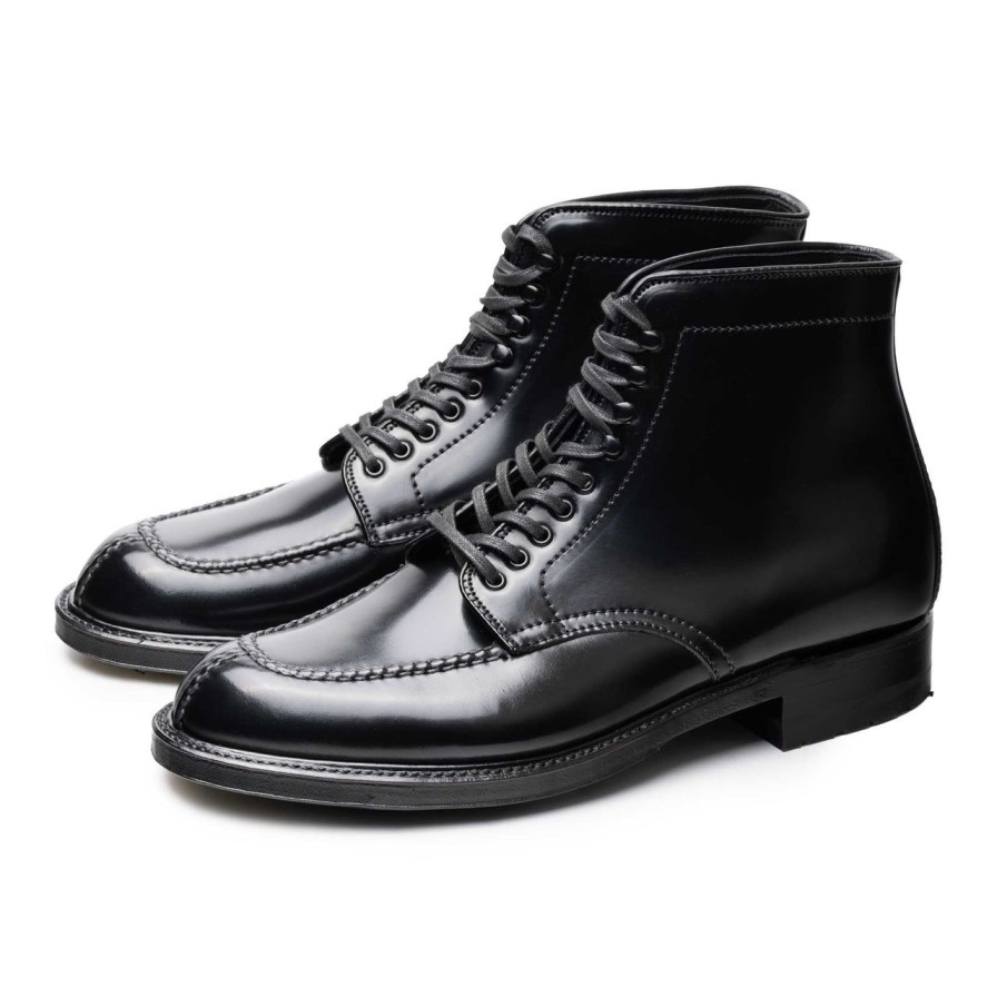 Clothing Alden Footwear Chevron Right Icon | Alden X Clutch Cafe Tanker Boot Black Shell Cordovan M2905Hc