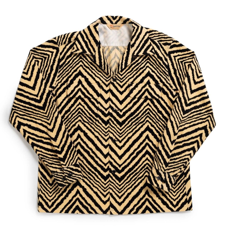 Clothing Groovin High Shirts | Groovin High 50'S Zebra Corduroy Shirt Yellow