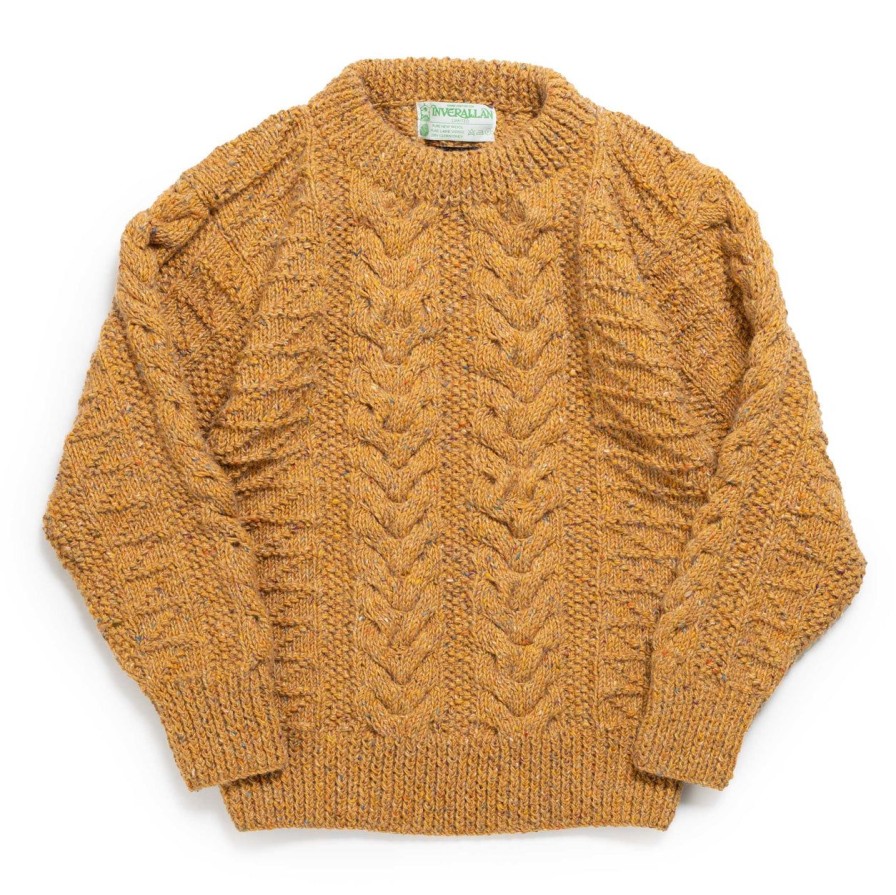 Clothing Allevol X Inverallan Knitwear | Allevol X Inverallan 1G Pegasus Crew Neck Sweater Mohair Tweed Golden Ash