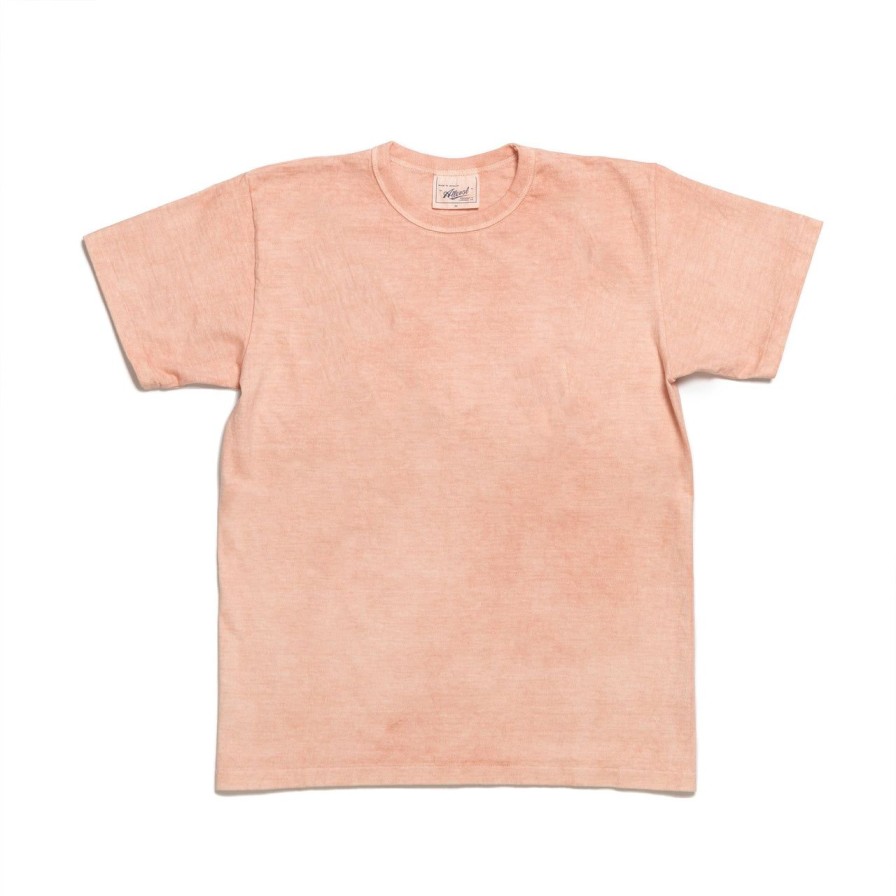 Clothing Allevol T-Shirts & Undershirts | Allevol Heavy Duty Crew Neck T-Shirt Hand Dyed Pink