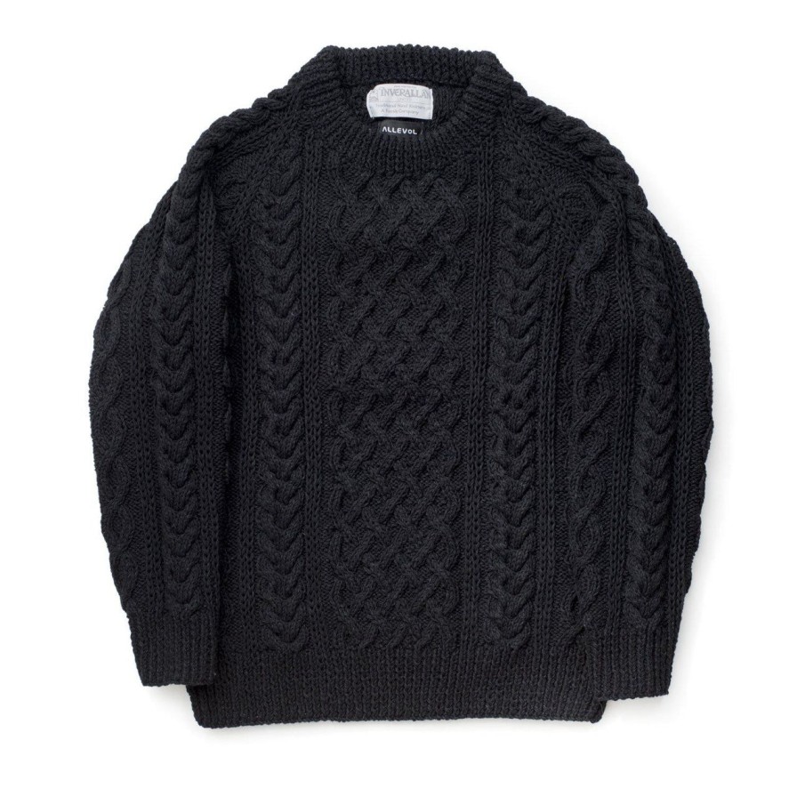 Clothing Allevol X Inverallan Knitwear | Allevol X Inverallan Cable Knit Crew 1A Black