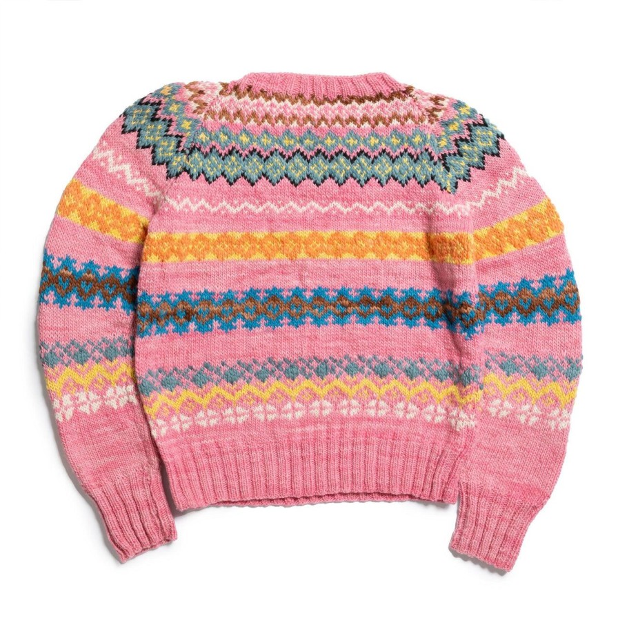 Clothing Chamula Knitwear | Chamula Fair Isle #8 Pullover Sweater Lt. Pink