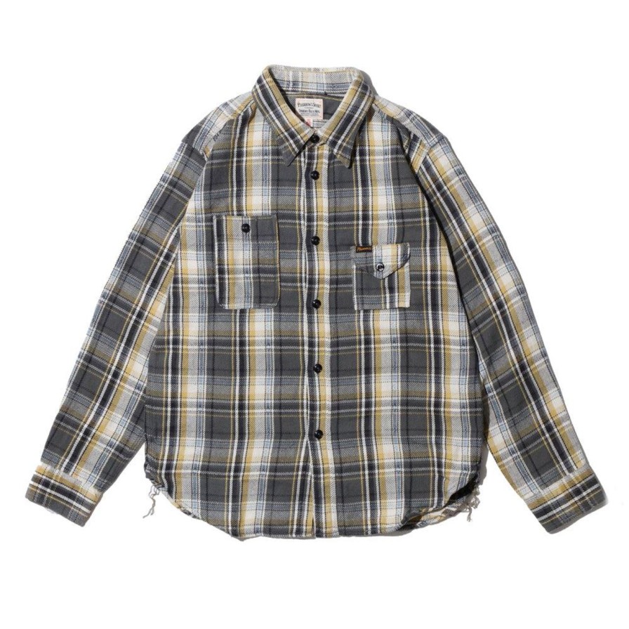 Clothing Pherrow's Shirts | Pherrow'S Cotton Flannel Work Shirt Grey