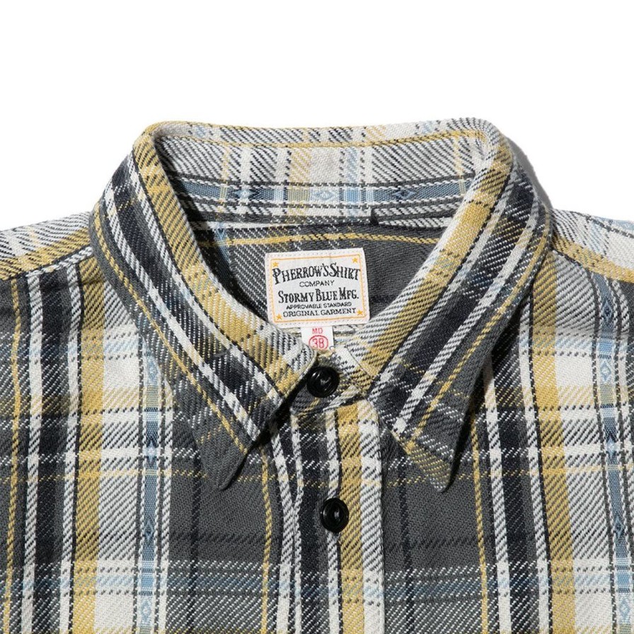 Clothing Pherrow's Shirts | Pherrow'S Cotton Flannel Work Shirt Grey